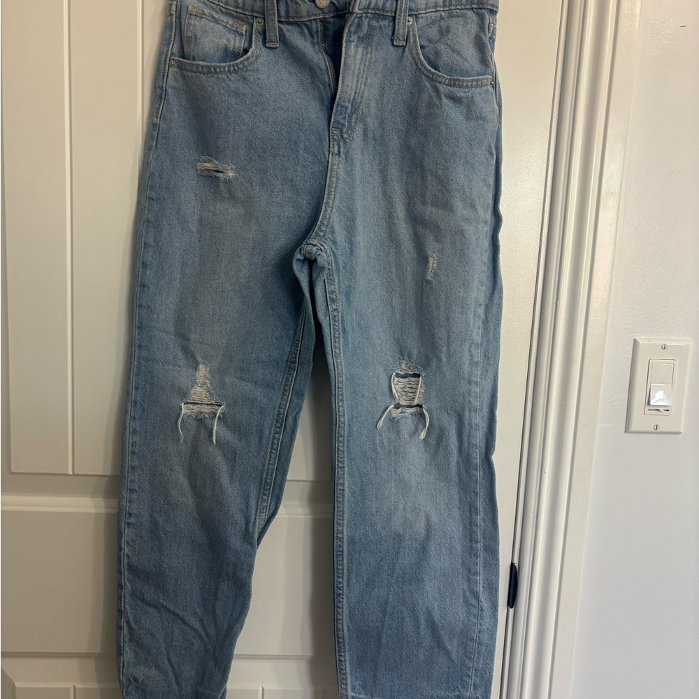 Old Navy Girls High Rise Slouchy Straight Light Blue Jeans